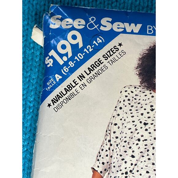 Butterick 6531 pattern pants long blouse 1980s Size 6 8 10 12 14 - Picture 2 of 5